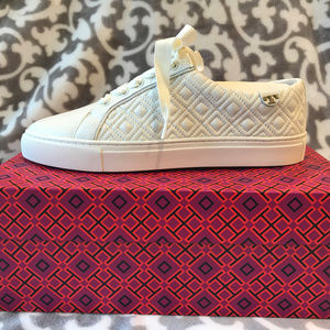 Marion Quilted Lace-Up Sneaker Ivory